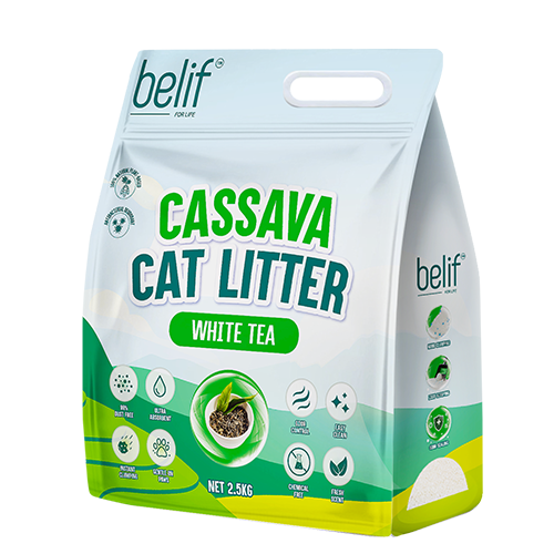 Belif Cassava Plant-Based Natural Cat Litter, White Tea Scented 2.5kg / 6L