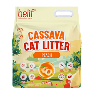 Belif Cassava Plant-Based Natural Cat Litter,  Peach Scented 2.5kg / 6L