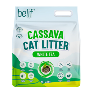Belif Cassava Plant-Based Natural Cat Litter, White Tea Scented 2.5kg / 6L